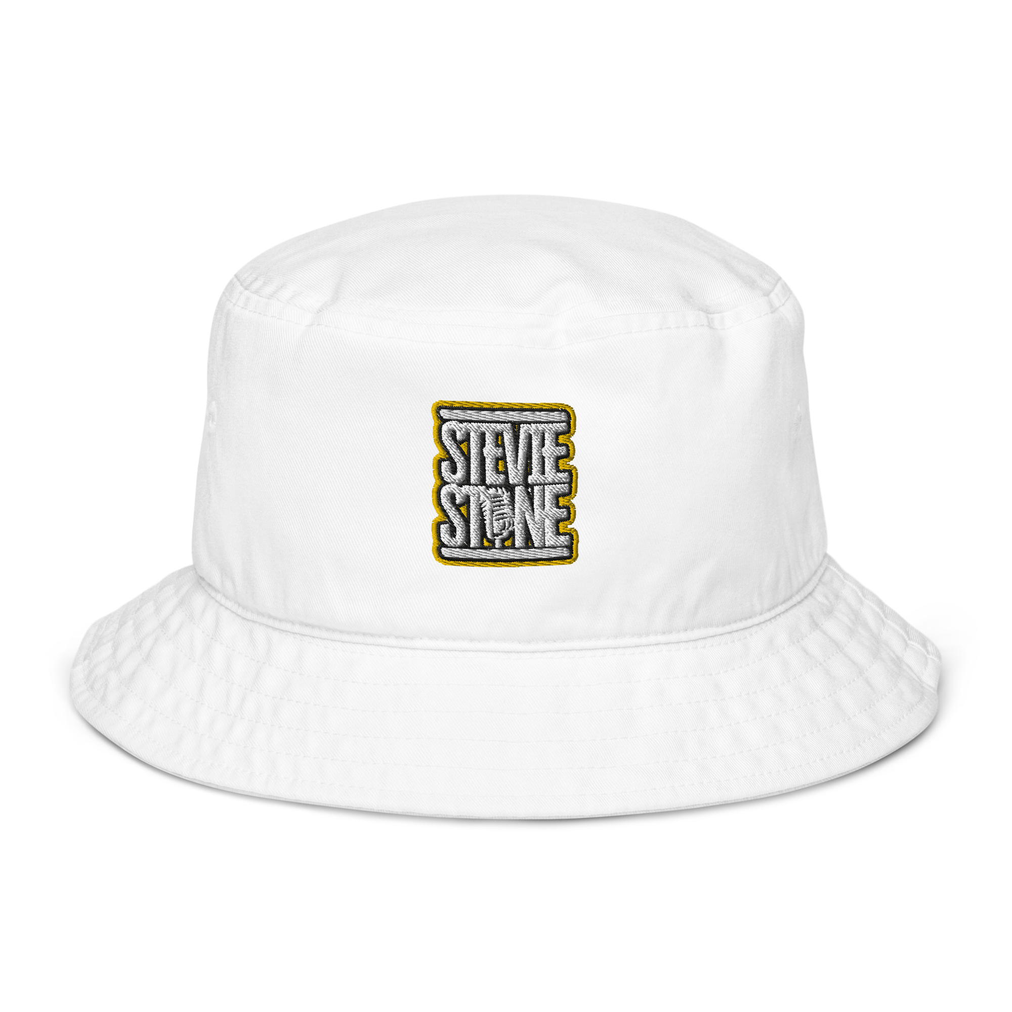 Stevie Stone Bucket Hat (White, Black, Yellow)